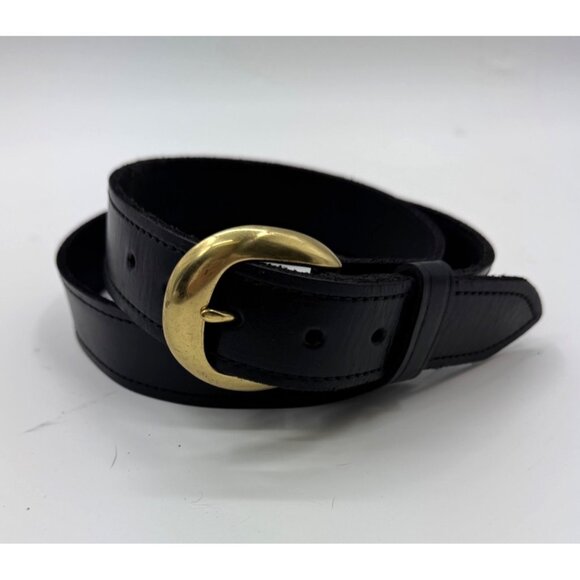 Strong Leather Co Black Leather Belt With Brass Buckle Tactical Classic Design - Picture 1 of 10